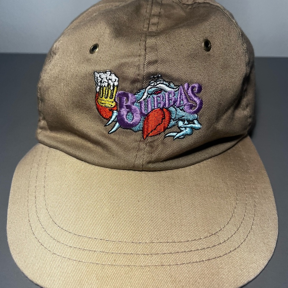 Vintage Flat Brim Hat with Crab drinking Beer